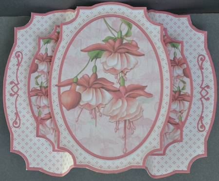 Fuchsia & Decoupage Double Pop Out Card Kit by Barbara Stubbings