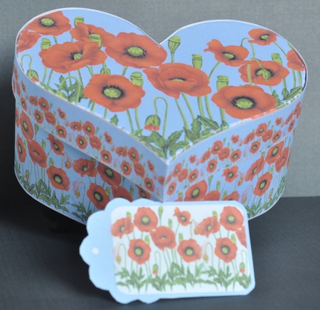 Heart Shaped Box - Red Poppies by Barbara Stubbings