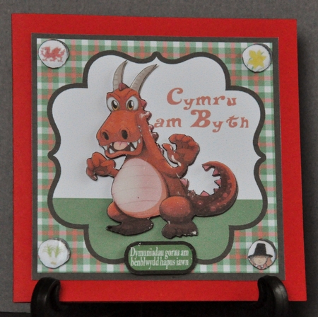 St. David's Day and Birthday Red Dragon by Barbara Stubbings