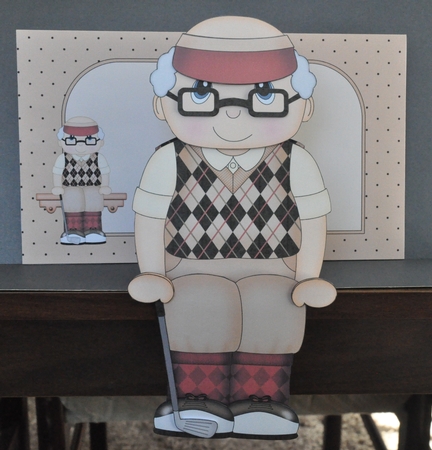 3D on the Shelf Card Kit - Golfing Old Man Cyril by Barbara Stubbings