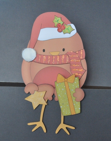 3D on the Shelf Card Kit - Christmas Bobbin Robin by Barbara Stubbings