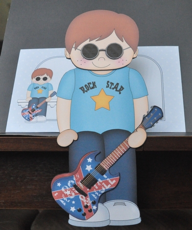 3D on the Shelf Card Kit - Little Rock N Roll Guitarist Max by Barbara Stubbings