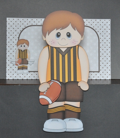3D on the Shelf Card Kit - Rugby or Aus Football Boy Brett by Barbara Stubbings
