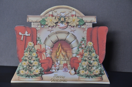 Festive Christmas Fireplace by Barbara Stubbings
