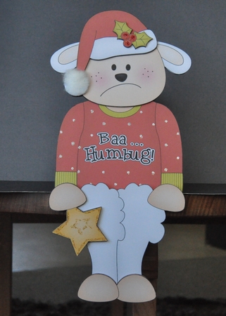3D on the Shelf Card Kit - Little Christmas Baa Humbug Lamb by Barbara Stubbings