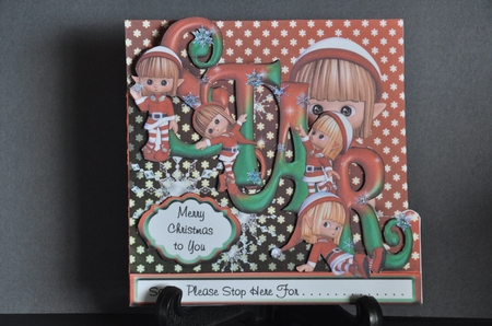 Christmas Star Edgy - Complete Card by Barbara Stubbings