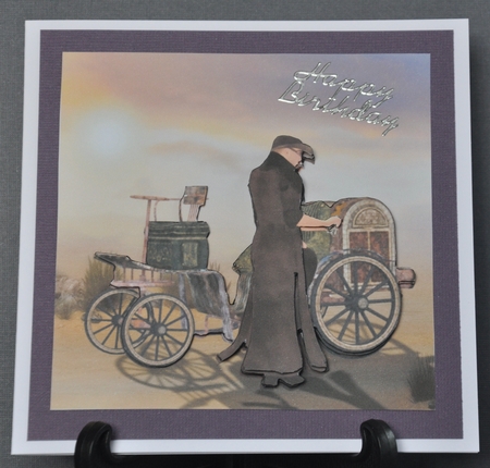 Happy Barn Finds - 3D Steampunk Steam Car Insert & Tag by Barbara Stubbings