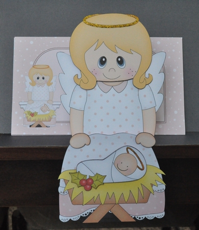 3D on the Shelf Card Kit - Little Christmas Nativity Angel by Barbara Stubbings