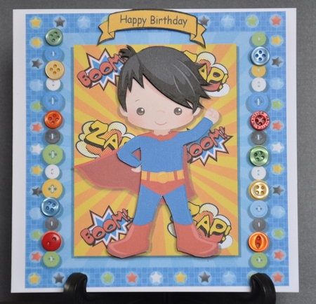 Super Hero Boy Red & Blue with Cape 8x8 Mini Kit by Barbara Stubbings