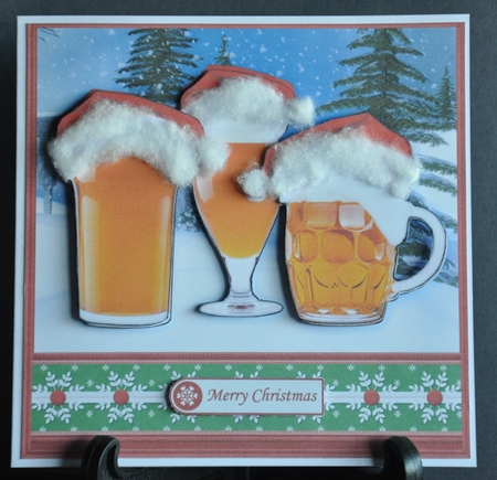 3 Cheers for Christmas 8x8 Decoupage Mini Kit by Barbara Stubbings