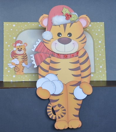 3D on the Shelf Card Kit - Little Christmas Tinker the Tiger by Barbara Stubbings