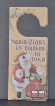 Santa Door Hanger with Decoupage by Barbara Stubbings