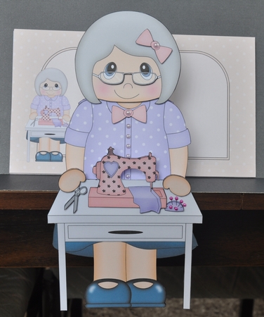 3D on the Shelf Card Kit - Gossip Galz - Sewing Sheri by Barbara Stubbings