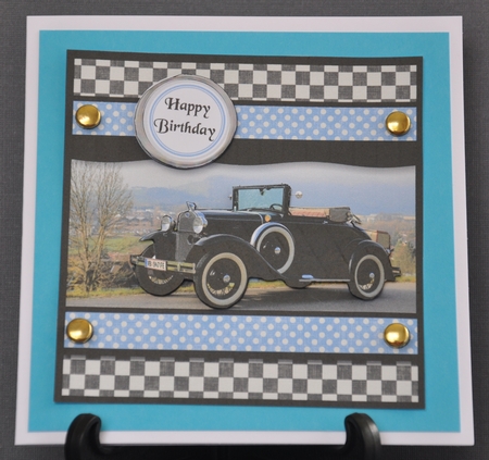 Black Classic Vintage Car Auto Birthday Get Well by Barbara Stubbings