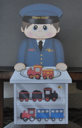 3D on the Shelf Card Kit - Little Train Set Boy Damion by Barbara Stubbings