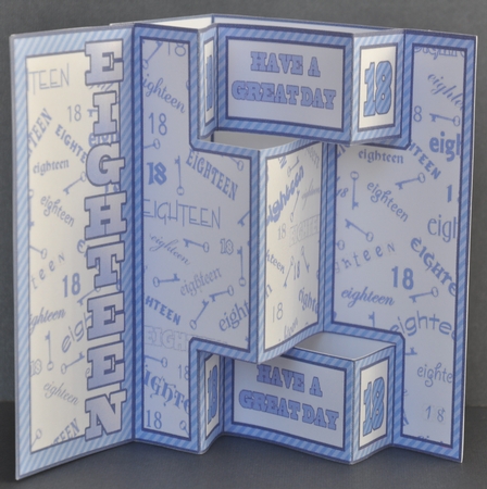 Shutter Surprise Card - Eighteen (blue) by Barbara Stubbings