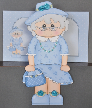 3D on the Shelf Card Kit - Gossip Galz Old Lady Enid by Barbara Stubbings