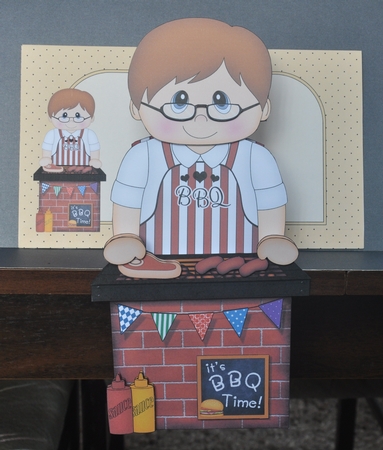 3D On the Shelf Card Kit - Its Barbecue Time with Little Teen Robby by Barbara Stubbings