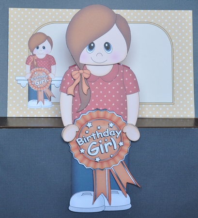 3D On the Shelf Card Kit - Young Lady Debbie is the Birthday Girl with ages 18 - 25 age Rosette Decoupage by Barbara Stubbings