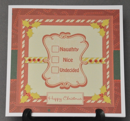 Naughty or Nice Christmas Card by Barbara Stubbings