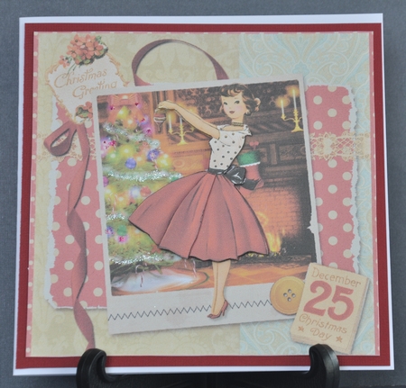 Vintage Christmas Lady Finishing Touch Mini Kit by Barbara Stubbings