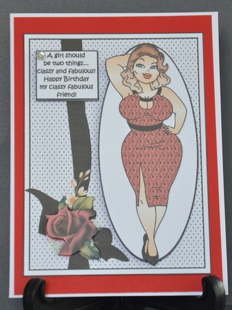 Foxy lady sends fabulous birthday wishes quick card by Barbara Stubbings