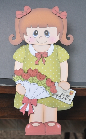 3D On the Shelf Card Kit - Valentine Heart Shaped Roses Love & Romance Girl Betti by Barbara Stubbings