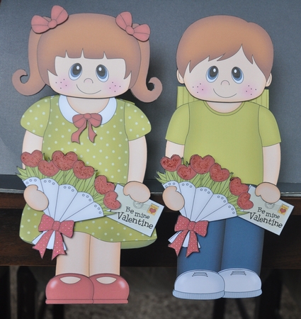 3D On the Shelf Card Kit - Valentine Heart Shaped Roses Love & Romance Girl Betti by Barbara Stubbings