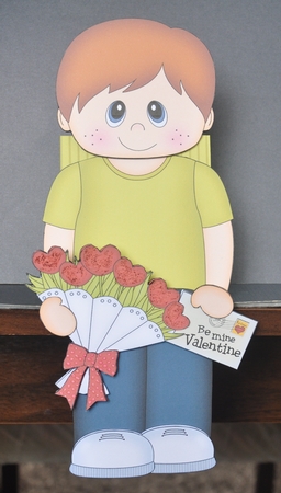 3D On the Shelf Card Kit - Valentine Heart Shaped Roses Love & Romance Boy Darrin by Barbara Stubbings