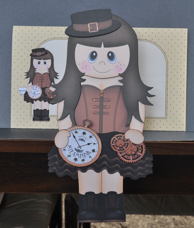 3D On the Shelf Card Kit - Steampunk Lady Genevieve Escapes into a Joyous Fantasy of the Past by Barbara Stubbings