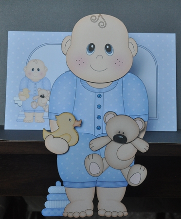3D On the Shelf Card Kit - Cute New Little Baby Boy Milo by Barbara Stubbings