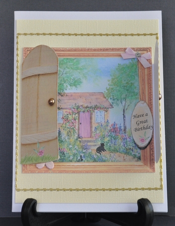 THROUGH GARDEN GATES  MULTI USE GET WELL BIRTHDAY ETC 6x6 SECRET COTTAGE by Barbara Stubbings