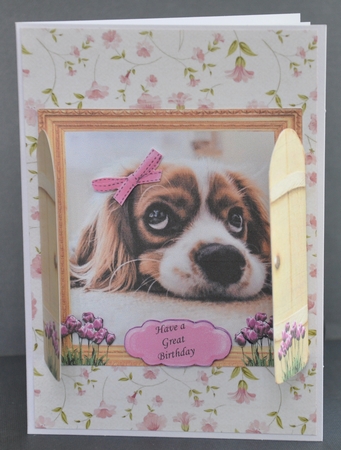 THROUGH GARDEN GATES  MULTI USE 6x6 GUILTY SPANIEL by Barbara Stubbings