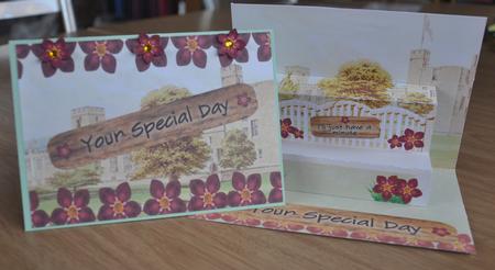 Red Forget Me Knot Special Day 3D Pop-up Bench Mini Kit by Barbara Stubbings