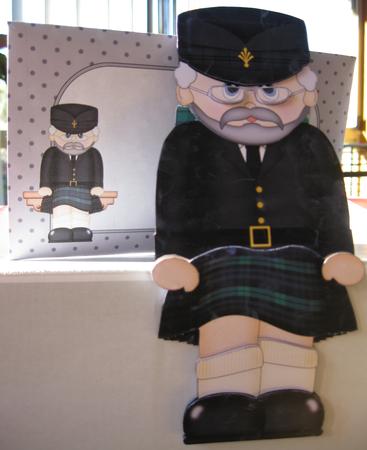 3D on the Shelf Card Kit - Old Man Scotsman Bryce in Kilt by Barbara Stubbings