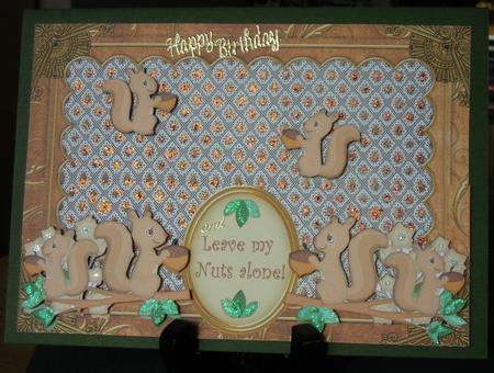 Squirrels Leave My Nuts Alone! Large Dl Decoupage Card Kit by Barbara Stubbings