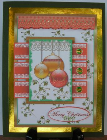 Rectangle Sketch Card - Christmas Baubles by Barbara Stubbings