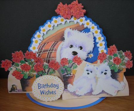 Giant Easel Tableau 3D Card Kit - Weary Westies by Barbara Stubbings