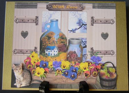 Welcome Window Card Topper with Decoupage by Barbara Stubbings
