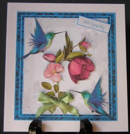 Flowers with Humming Birds and Decoupage by Barbara Stubbings