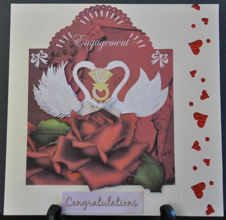 Fancy Red Engagement Card by Barbara Stubbings