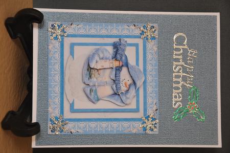 The Lighthouse Snowman Square Decoupage Card Sheet by Barbara Stubbings