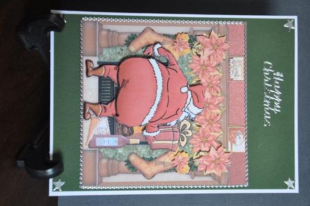 Christmas Fireplace & Santa 8x8 Decoupage Mini Kit by Barbara Stubbings