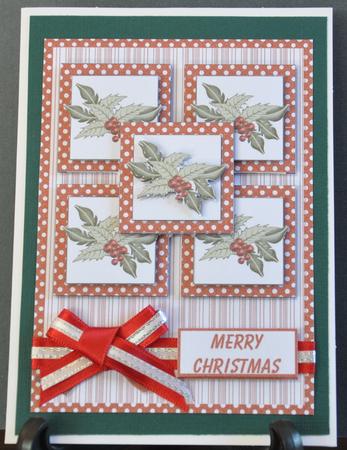 Squares Sketch Card - Polka Dot Holly by Barbara Stubbings