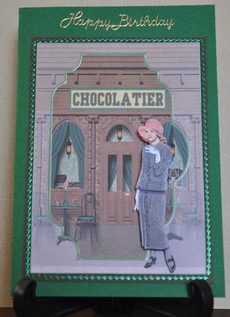 Visiting the Chocolate Shop Bracket Scene Card by Barbara Stubbings