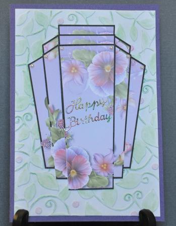 Art Deco Stacker Topper - Pastel Pansies by Barbara Stubbings