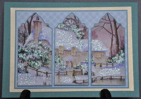 Winter Cottages Triptych by Barbara Stubbings