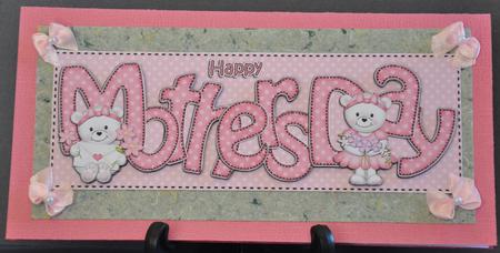 Mothers Day Teddies Large Dl Quick Card 3D Decoupae by Barbara Stubbings