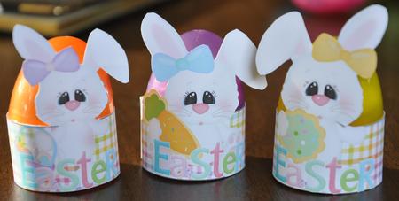 Easter Girl Bunny Rabbit Egg Holder Display 6 by Barbara Stubbings