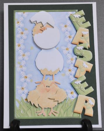 Balancing Easter Chicks Over the Side with Decoupage by Barbara Stubbings